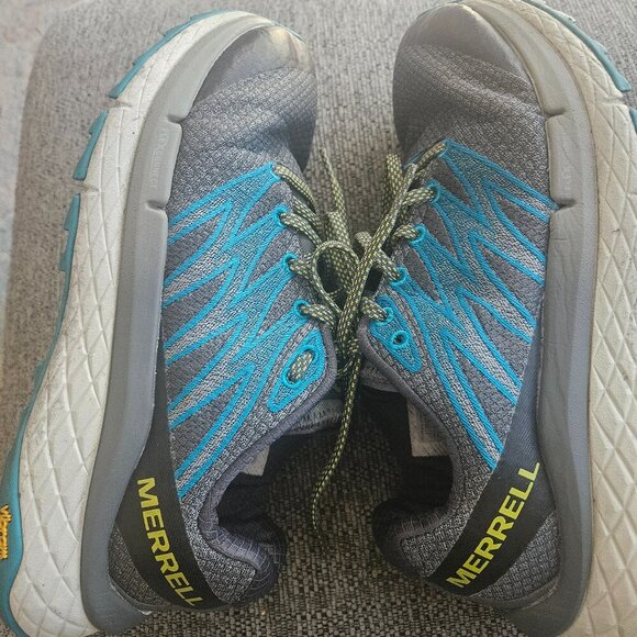 Merrell Vibram Grey Blue Running Gym Outdoor workout Hiking sneakers shoes 8.5 - Picture 1 of 12